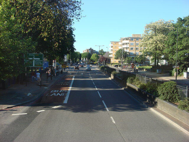 Traffic on the A23 at Streatham Hill in south London