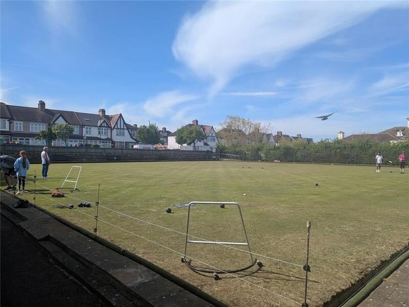The green at Norbury Bowling Club during its 2026 open weekend